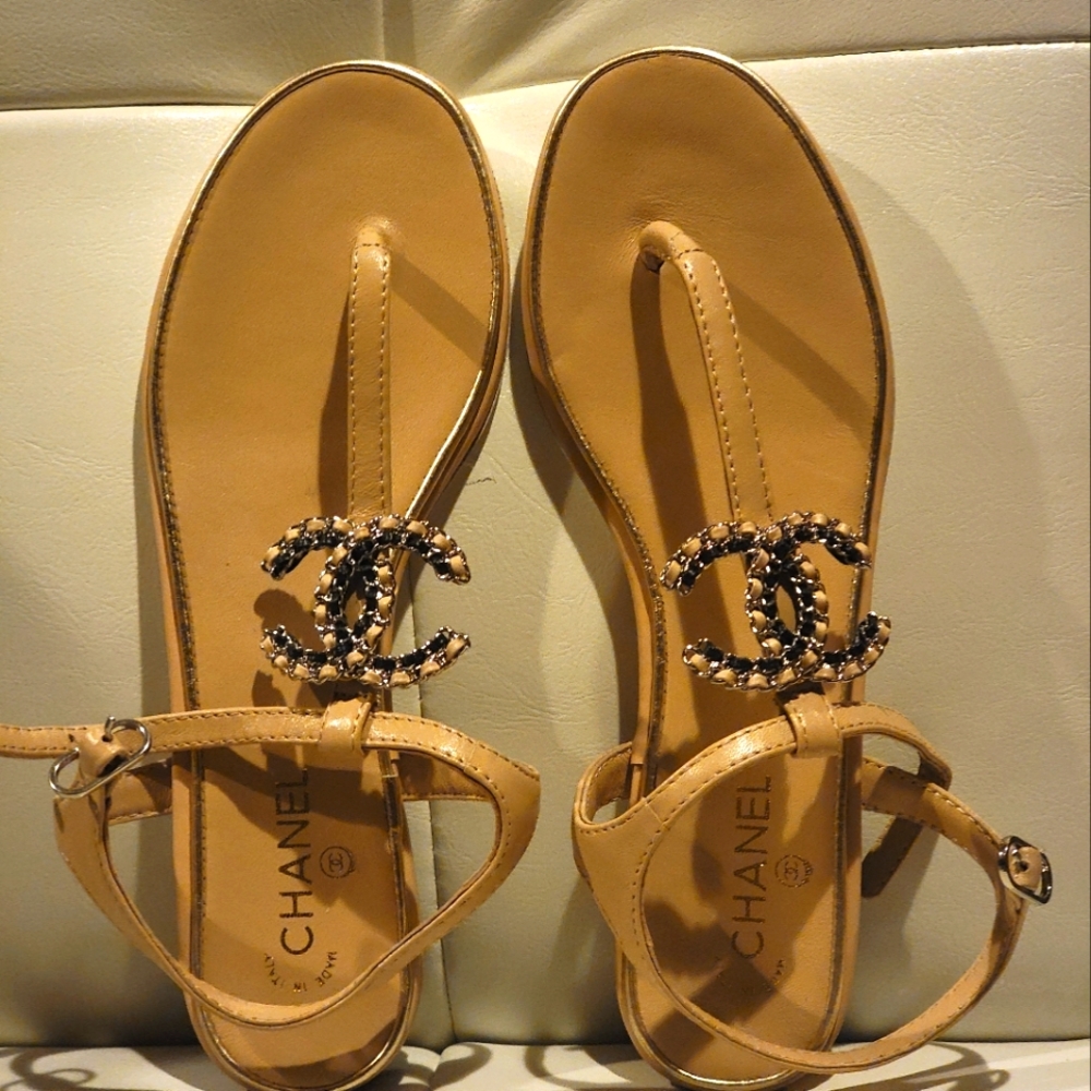 New Nude color Chanel sandals. Authentic